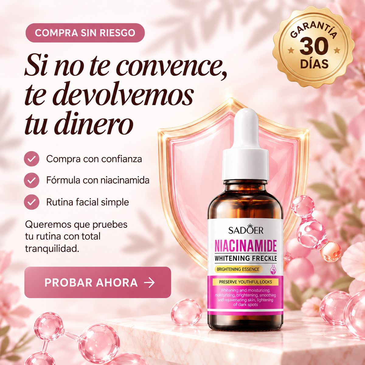 Suero facial de Niacinamida ¡Que las manchas no opaquen tu belleza natural!