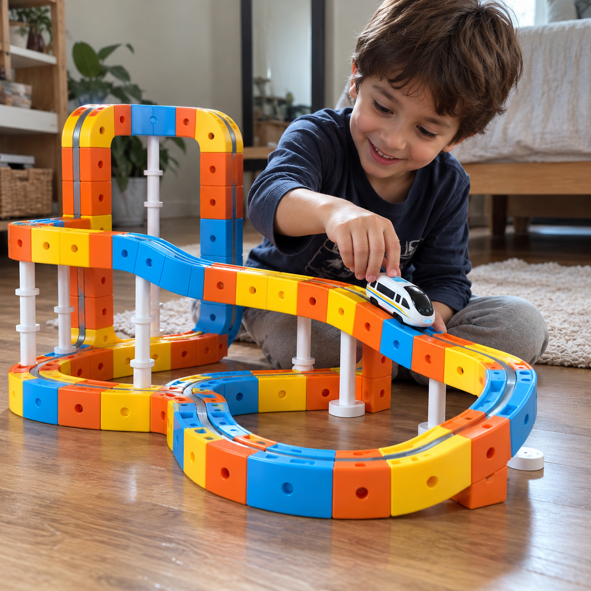 Pista Magnética 3D con Tren – Arma, Prueba y Vuelve a Inventar